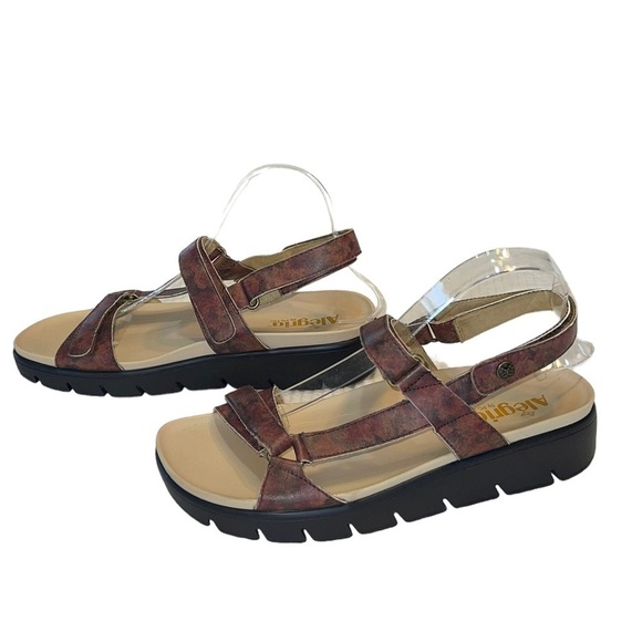 Alegria Adjustable Backstrap Sandals Henna Cognac & Roses. Size 41 (10 1/2 - 11) - Picture 6 of 14